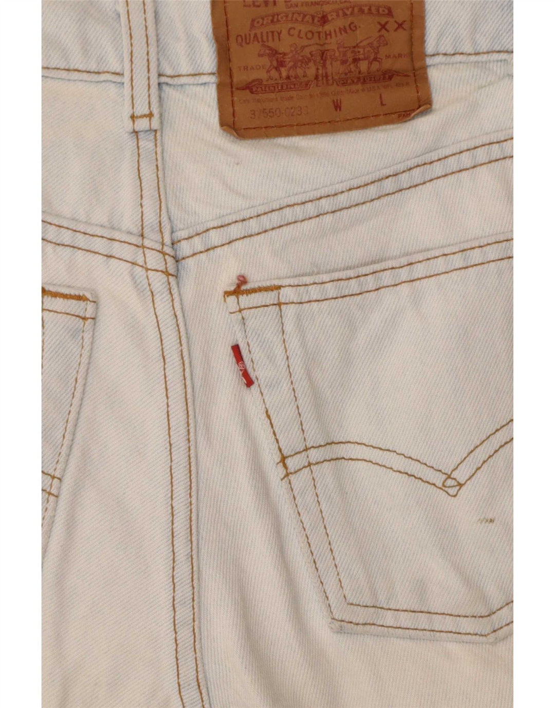 Pantaloncini di jeans Levi's 550 da donna US 5 piccoli W25 cotone blu