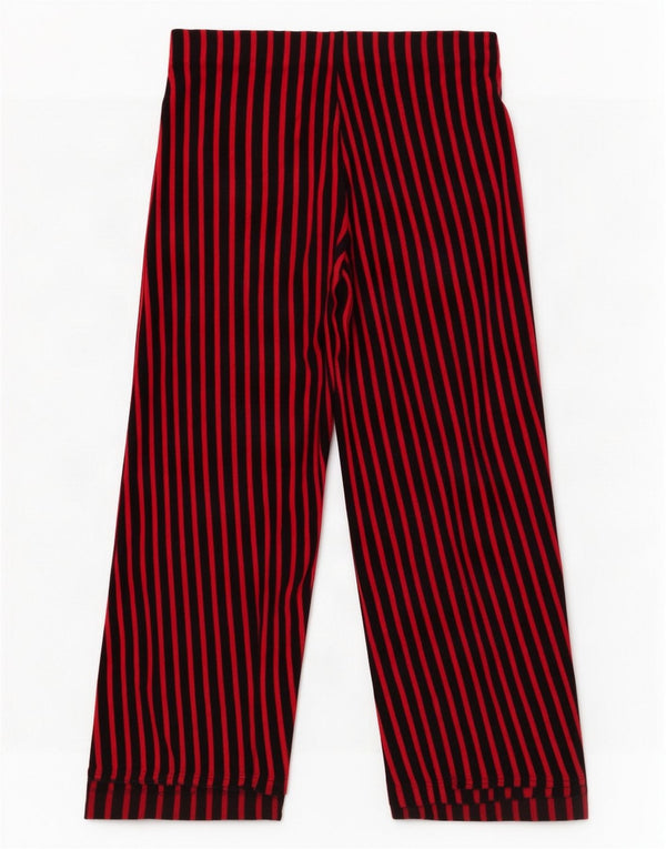 Pantaloni casual Capri da donna a gamba larga Zara grandi W30 L24 cotone a righe rosse