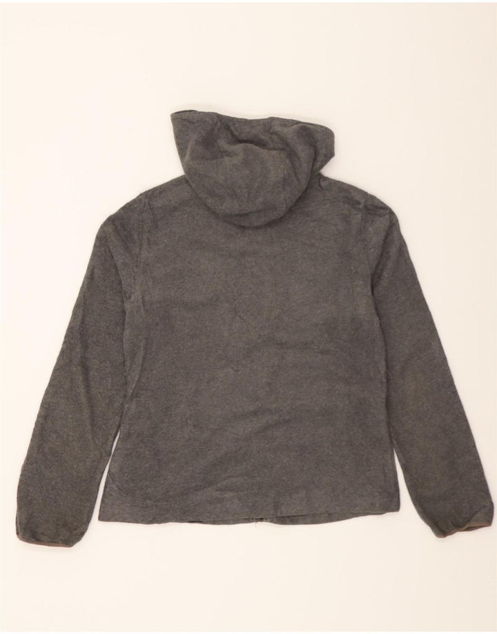 TOMMY HILFIGER Womens Hooded Fleece Jacket UK 16 Large Grey Polyester Vintage Tommy Hilfiger and Second-Hand Tommy Hilfiger from Messina Hembry 