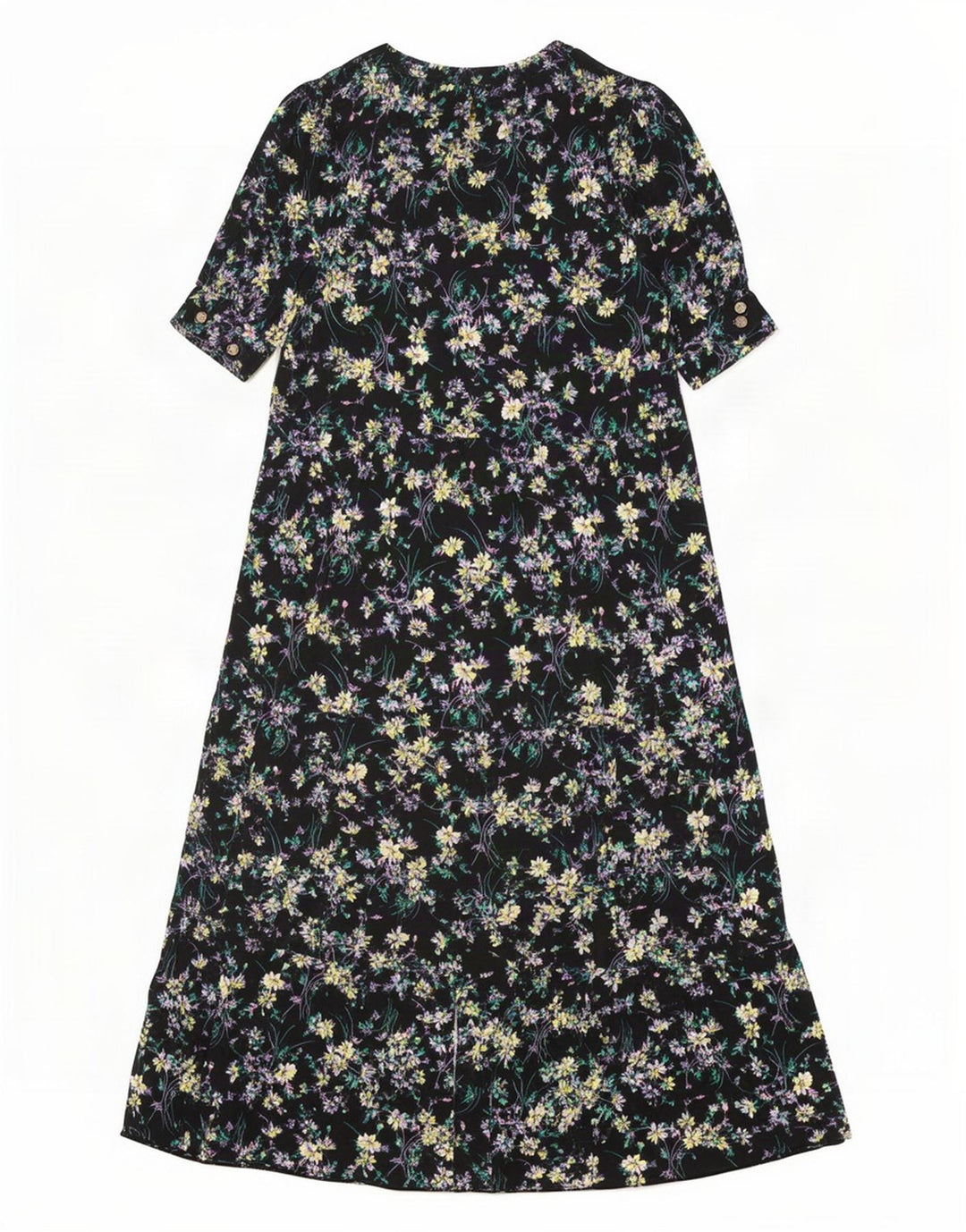 Abito lungo da donna Marks & Spencer UK 12 Viscosa floreale nera media