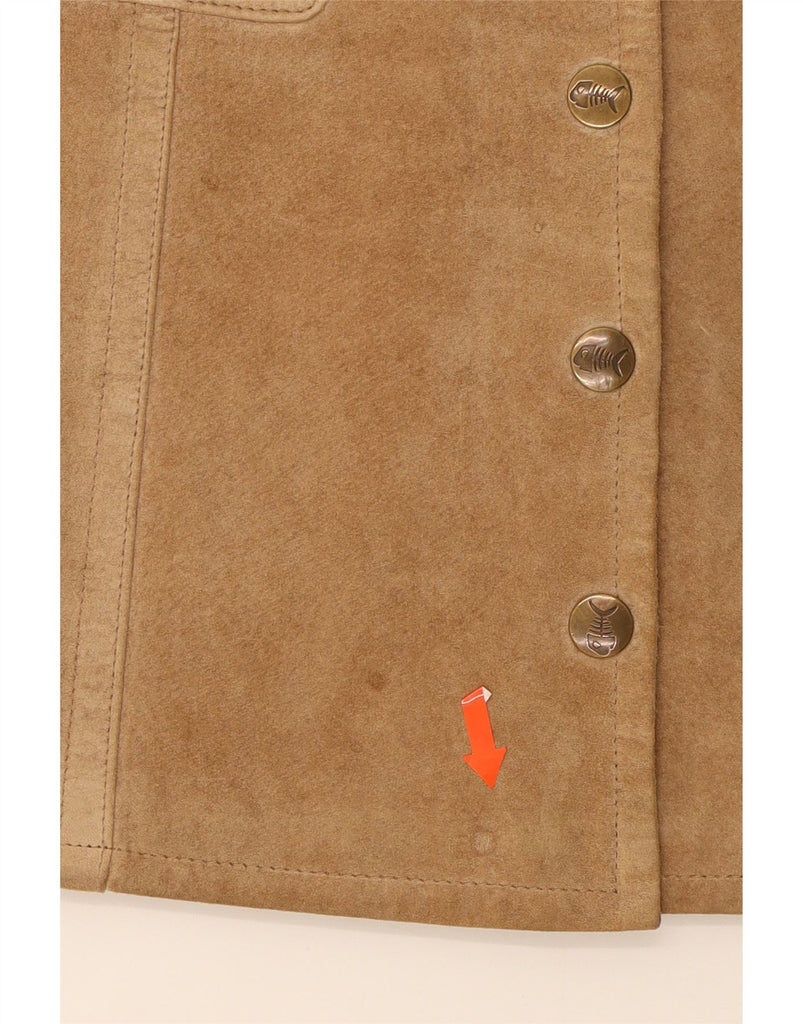 FISHBONE Womens Suede Mini Skirt Medium W28  Brown Vintage Fishbone and Second-Hand Fishbone from Messina Hembry 