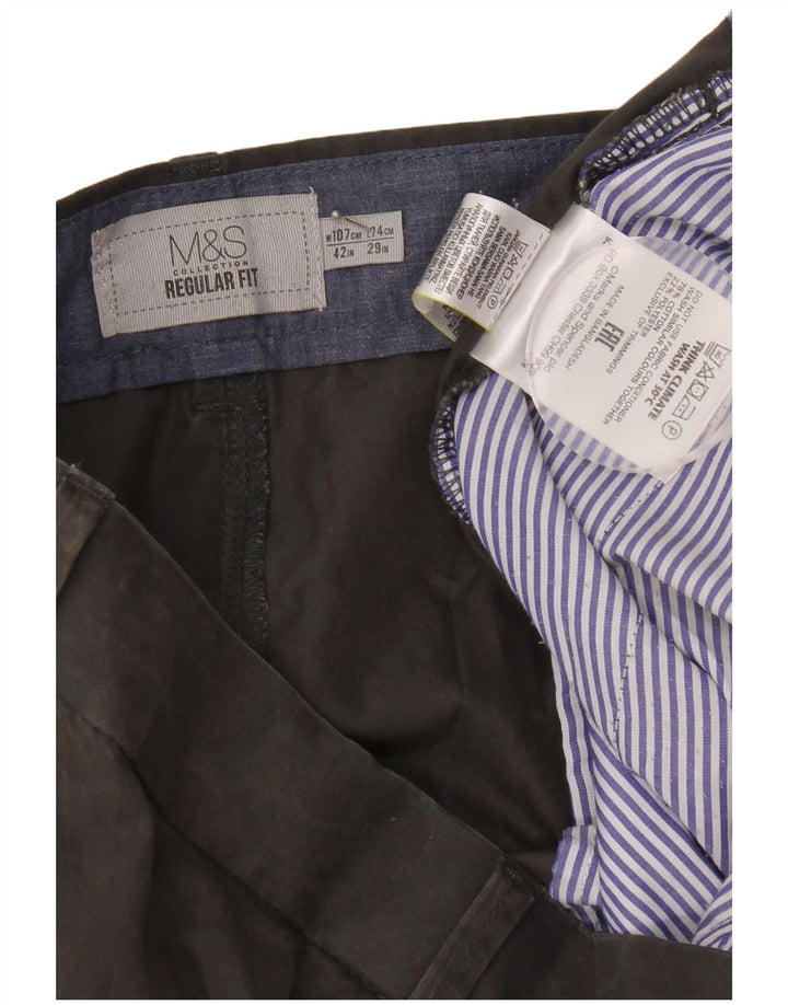 Pantaloni chino vestibilità regolare da uomo Marks & Spencer W42 L29 cotone grigio