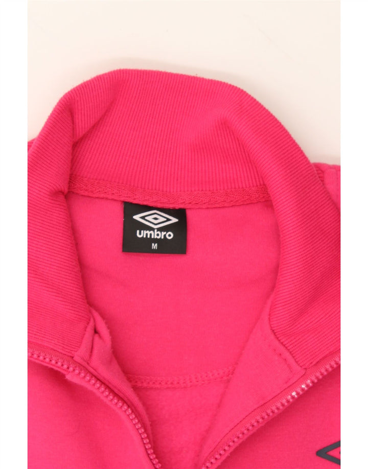 UMBRO Womens Graphic Tracksuit Top Jacket UK 14 Medium Pink Colourblock Vintage Umbro and Second-Hand Umbro from Messina Hembry 