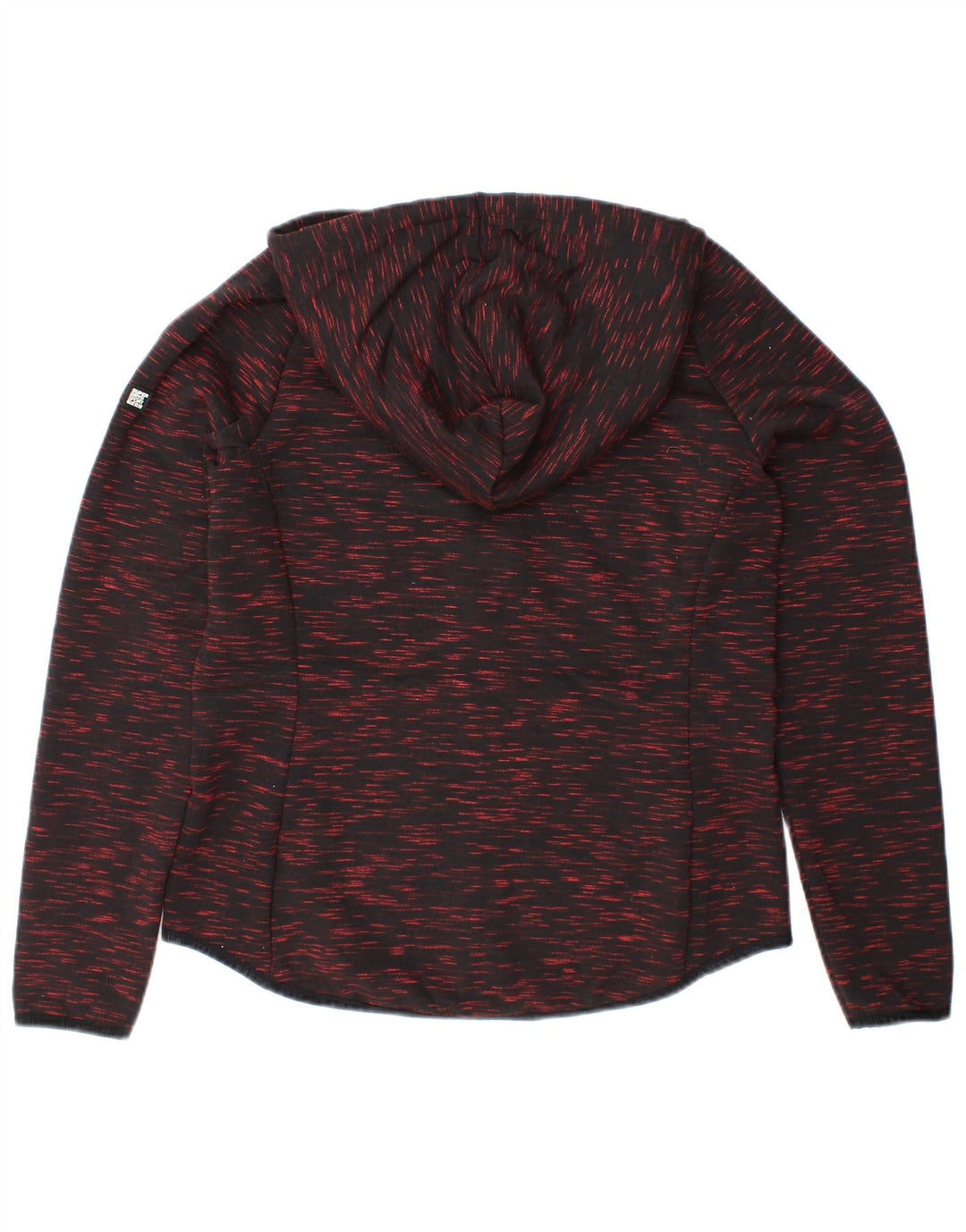Felpa con cappuccio e zip da donna SUPERDRY UK 16 grande nera screziata
