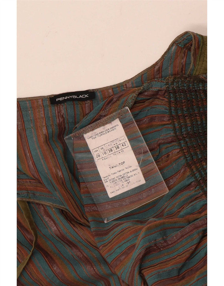 Penny Black Camicetta da donna Top UK 10 Piccolo cotone a righe multicolore