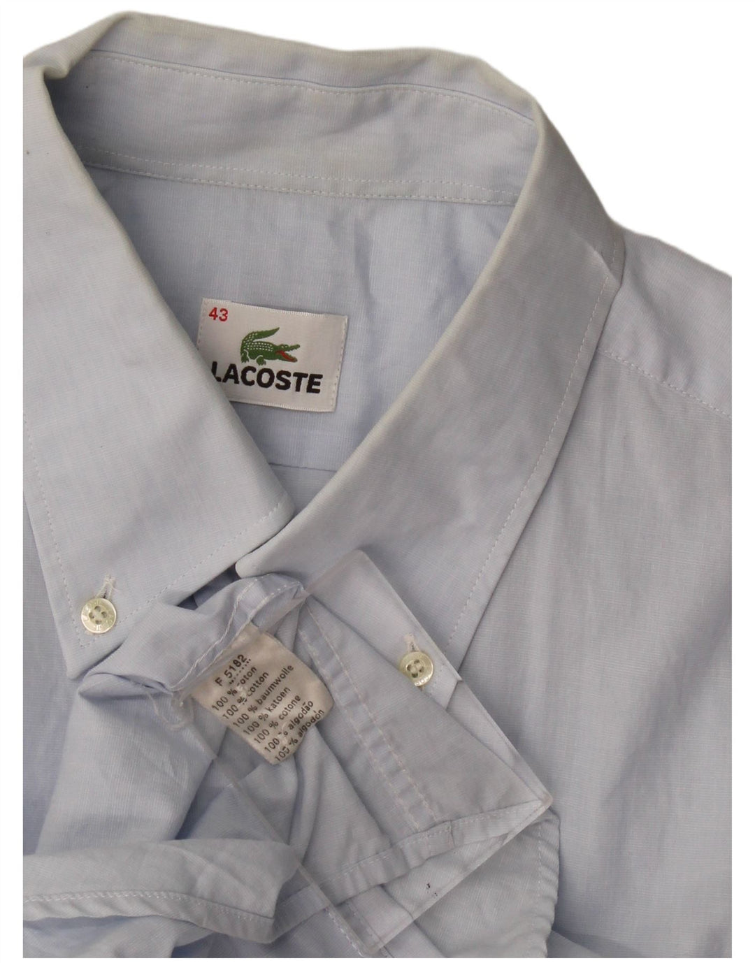 Camicia a maniche corte da uomo Lacoste taglia 43 grande in cotone blu