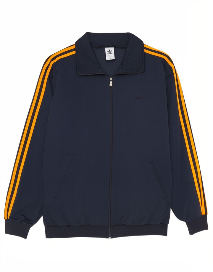 Giacca da tuta da uomo Adidas UK 42/44 Large Blu Navy Poliestere