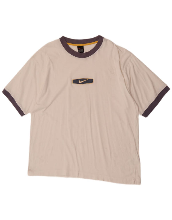 T-shirt grafica da uomo Nike Top UK 45/47 XL cotone color block bianco