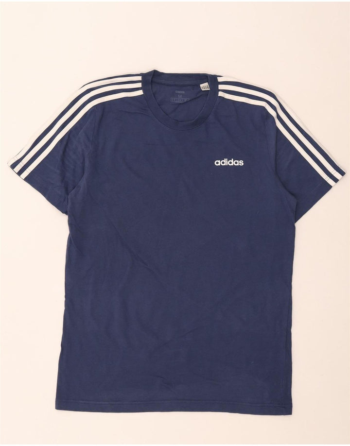 T-shirt da uomo Adidas Top media in cotone blu navy