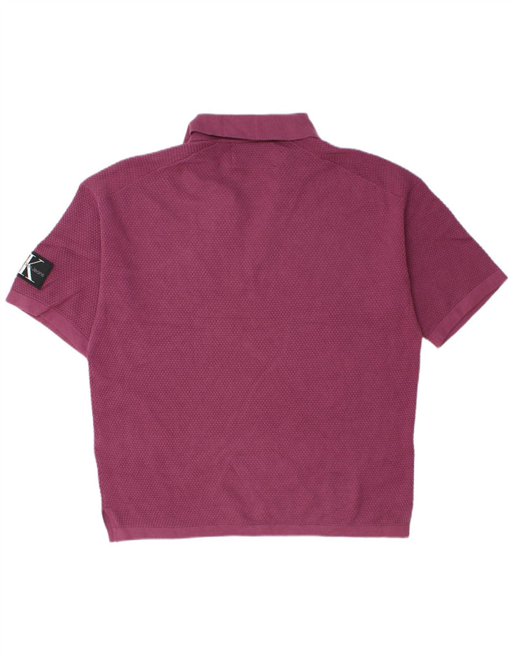 Polo da uomo Calvin Klein Jeans in cotone viola medio