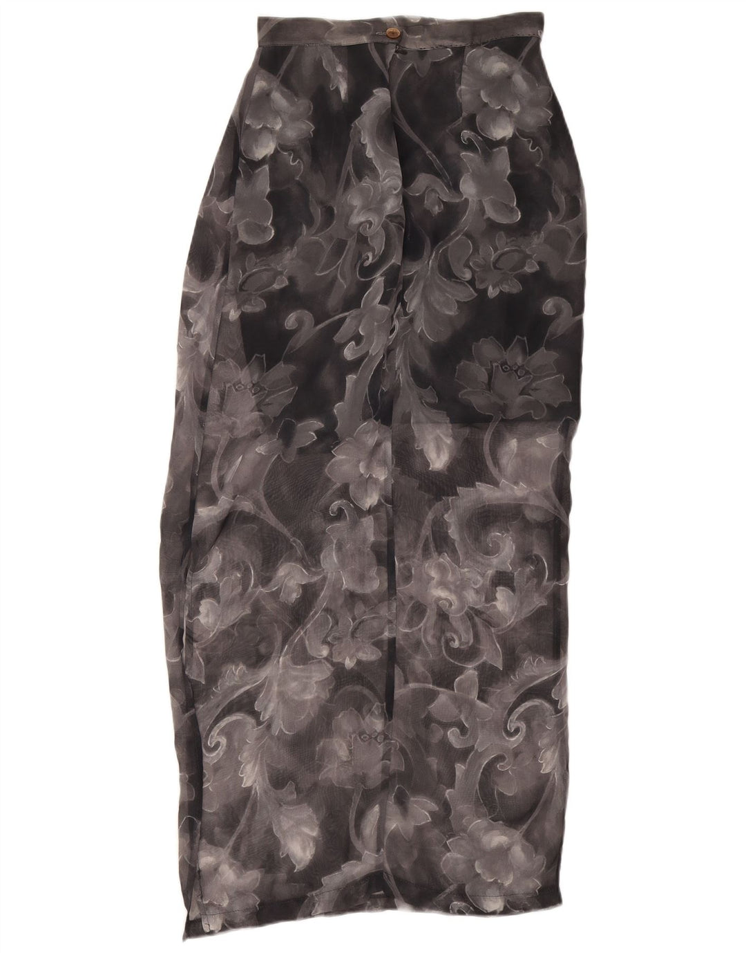 Gonna longuette da donna vintage W26 piccola floreale nera
