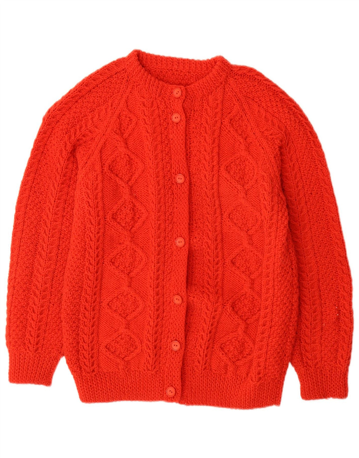 Maglione maglione da donna vintage UK 10 piccolo rosso geometrico
