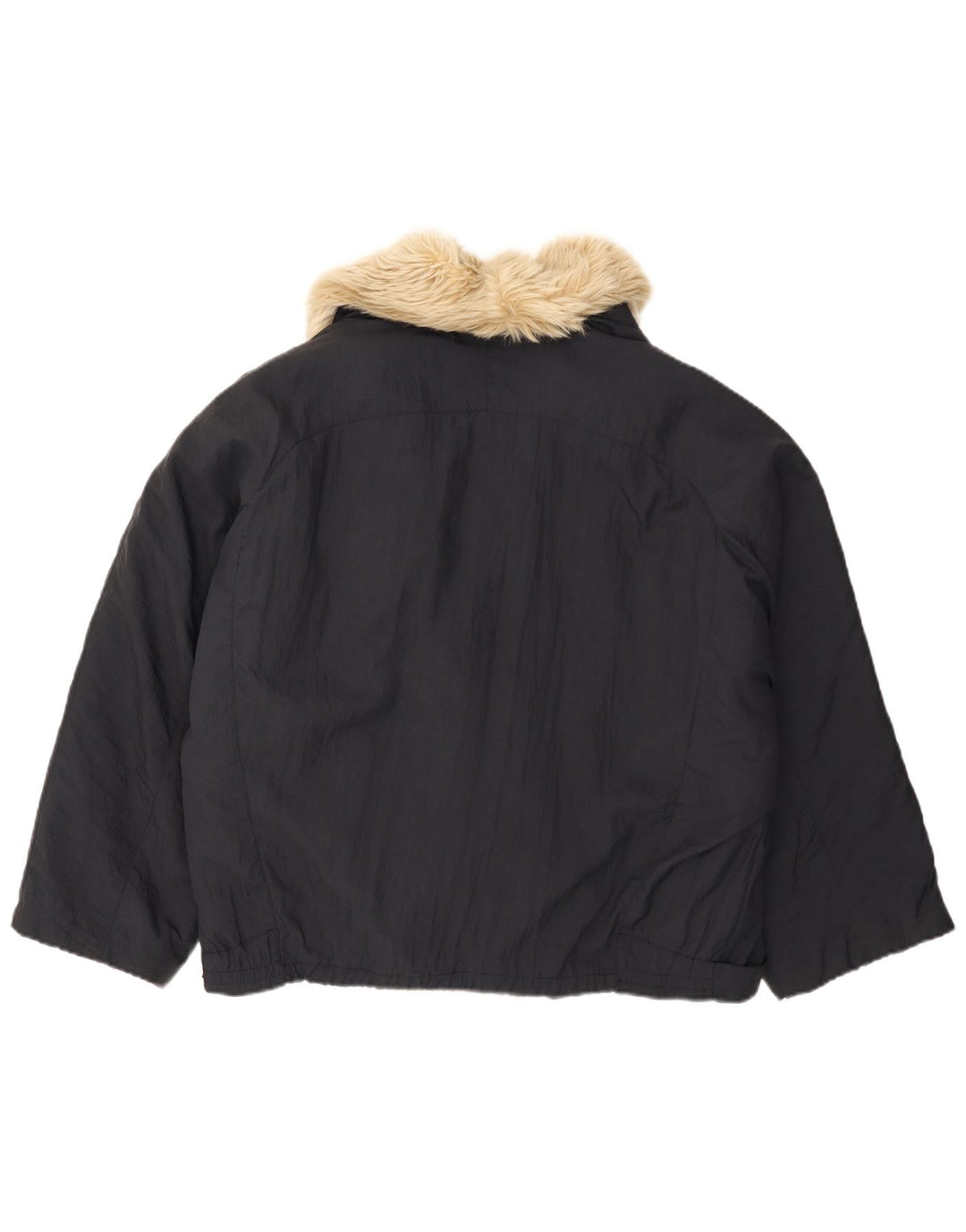 Giubbotto bomber vintage da uomo doppio petto vestibilità ampia UK 38 medio blu navy