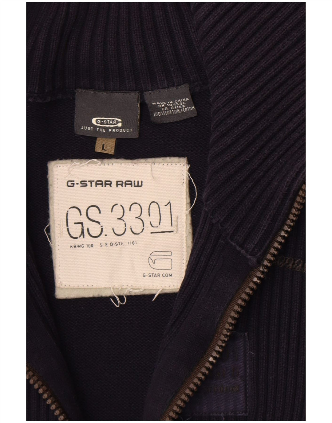 Maglione cardigan da uomo G-Star 3301 grande cotone blu navy