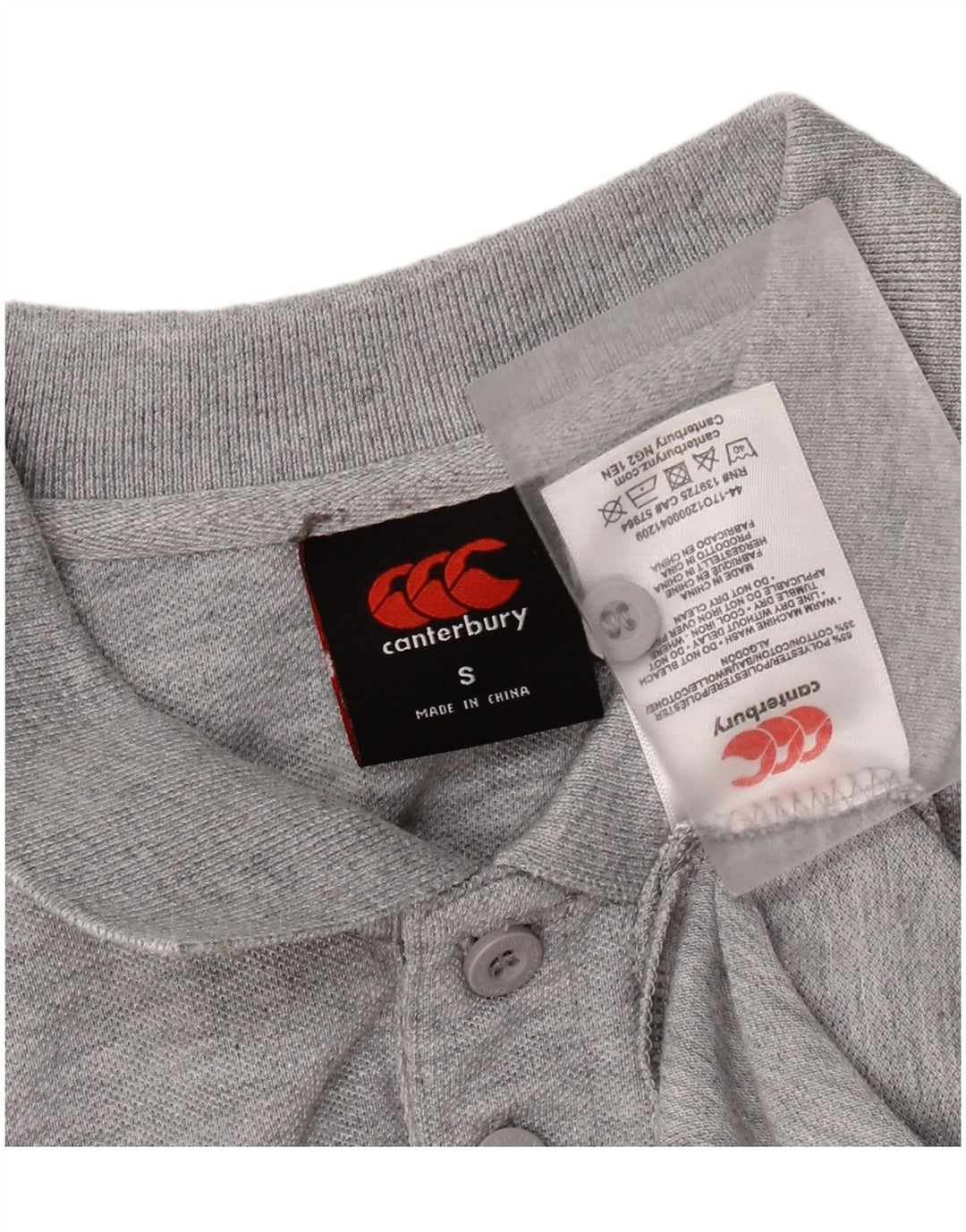 Polo grafica da uomo Canterbury piccola in cotone grigio