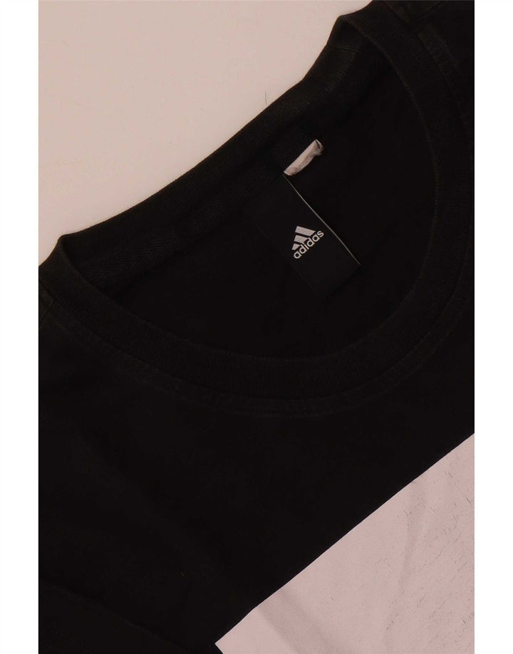 T-shirt grafica da uomo Adidas Top piccola nera