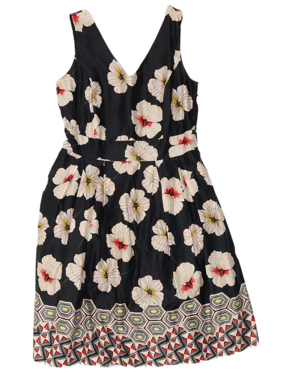 Abito a trapezio senza maniche da donna Monsoon UK 14 Cotone floreale medio blu navy