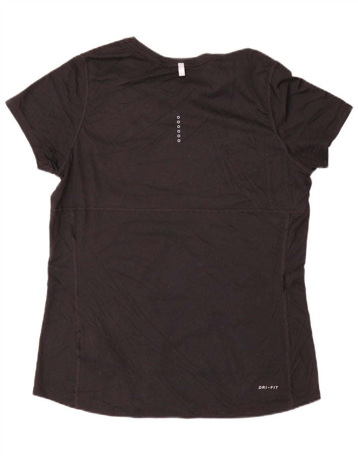 T-shirt da running Nike Dri Fit da donna, taglia UK 16, grande, poliestere nero