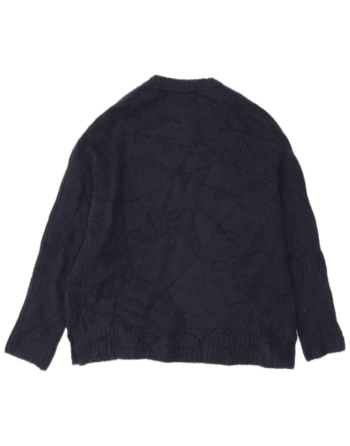 Maglione maglione girocollo da donna Marks & Spencer UK 14 blu navy medio