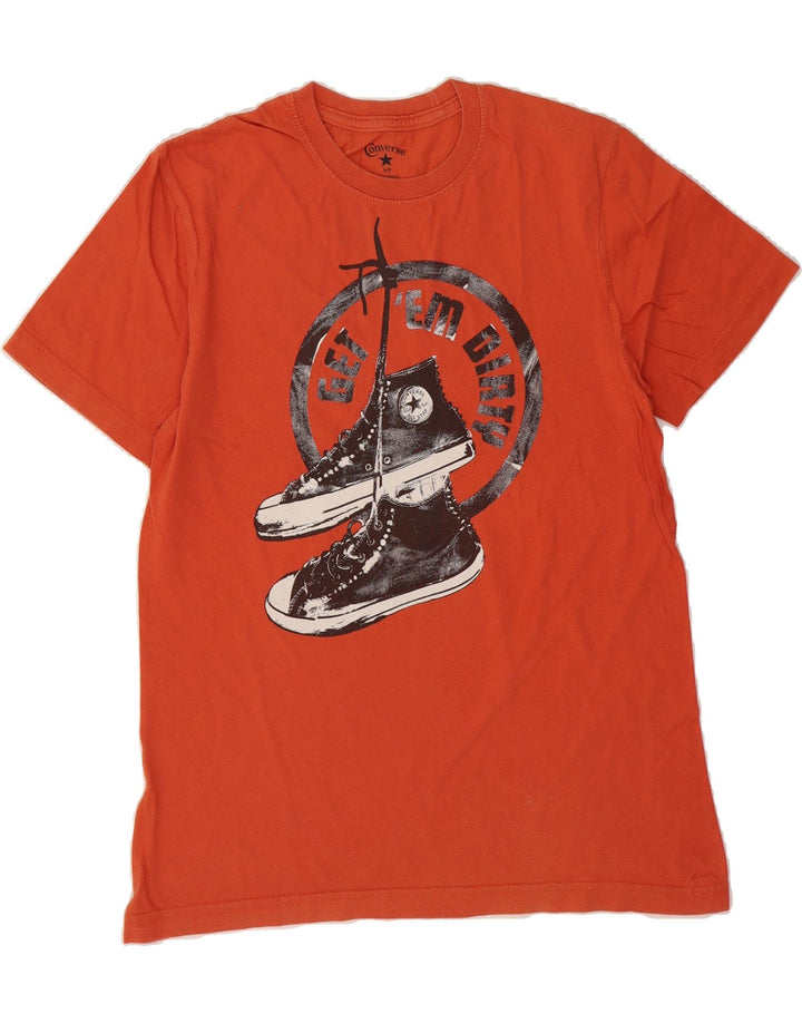 CONVERSE Mens Graphic T-Shirt Top Small Orange Cotton Vintage Converse and Second-Hand Converse from Messina Hembry 