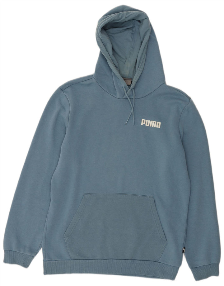 Felpa con cappuccio da uomo Puma Small in cotone blu