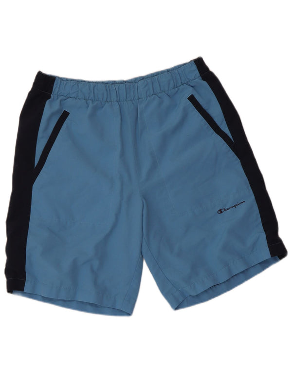 Pantaloncini da bagno da uomo CHAMPION Poliestere color block blu medio