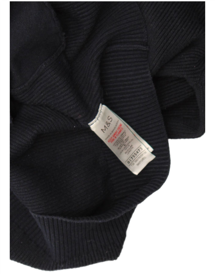 Maglione cardigan da uomo Marks & Spencer piccolo poliestere blu navy