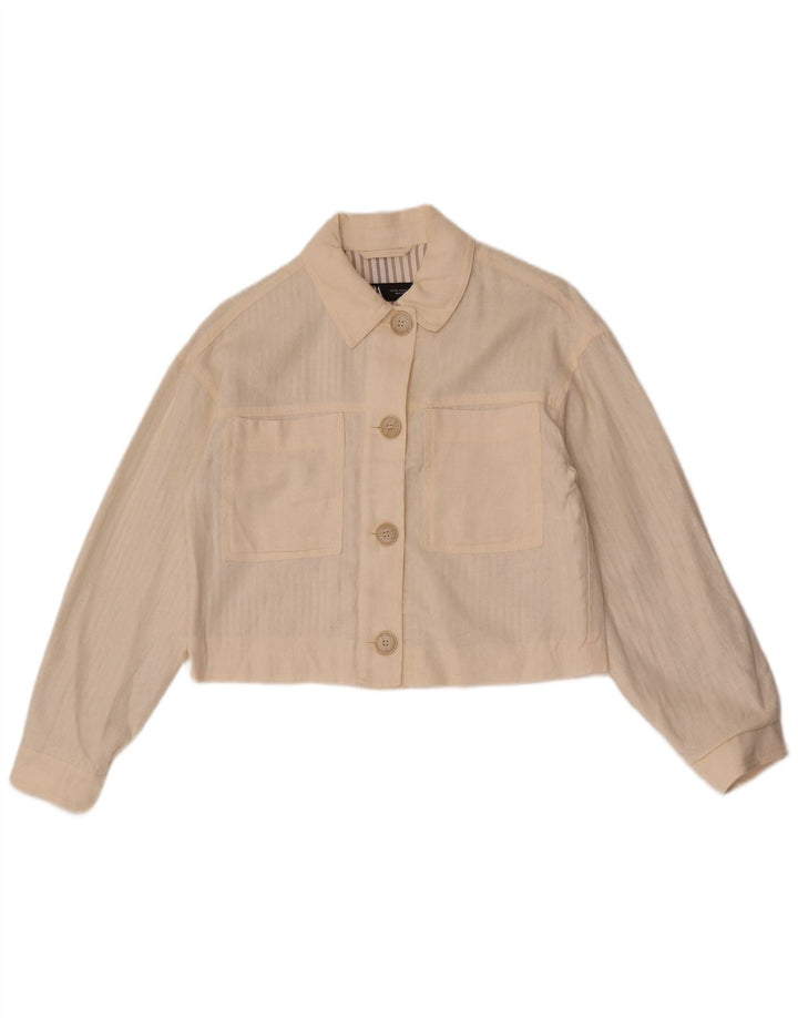 Giubbotto bomber oversize corto da donna Zara UK 6 XS bianco sporco