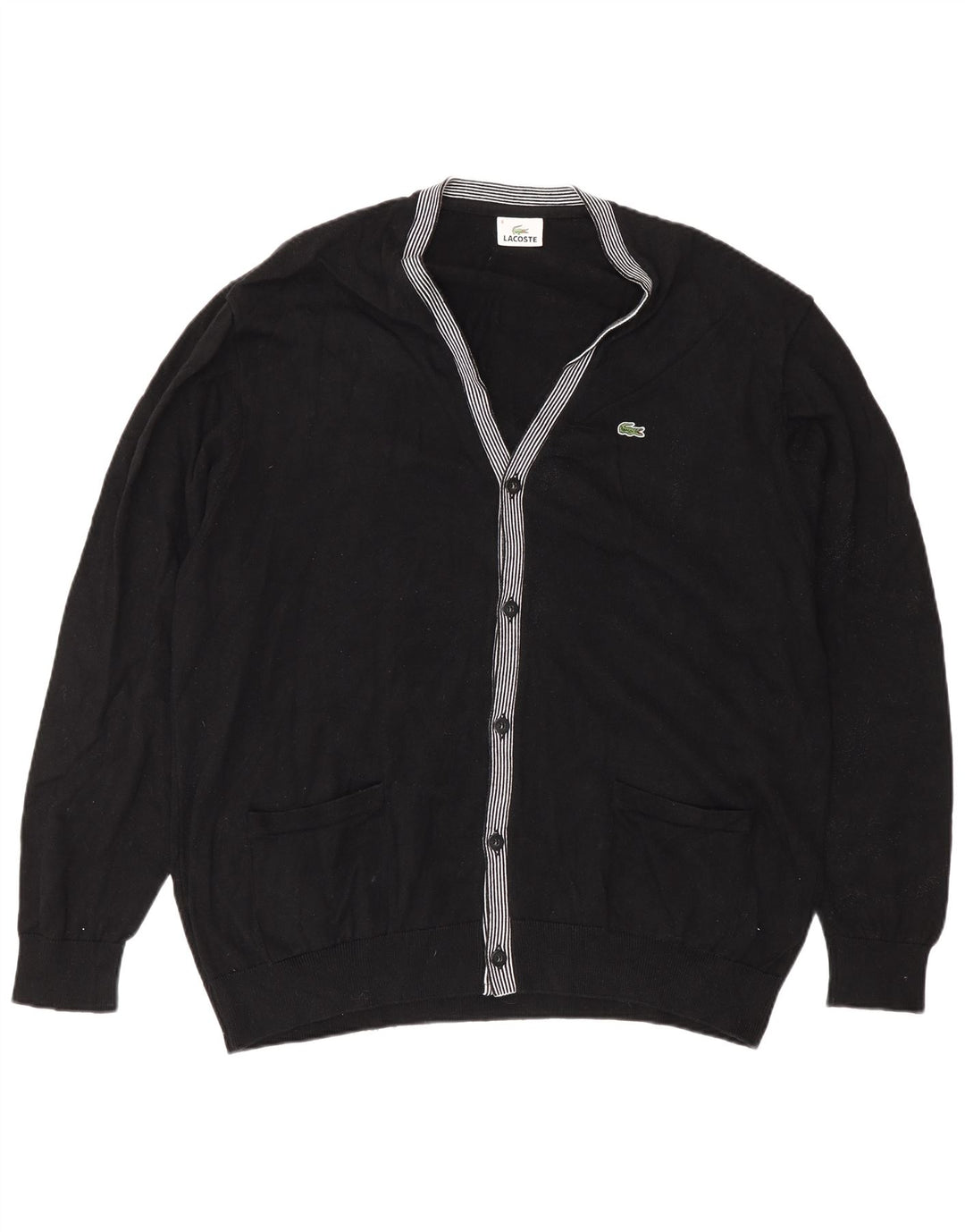 Maglione cardigan da uomo Lacoste taglia 8 2XL cotone nero