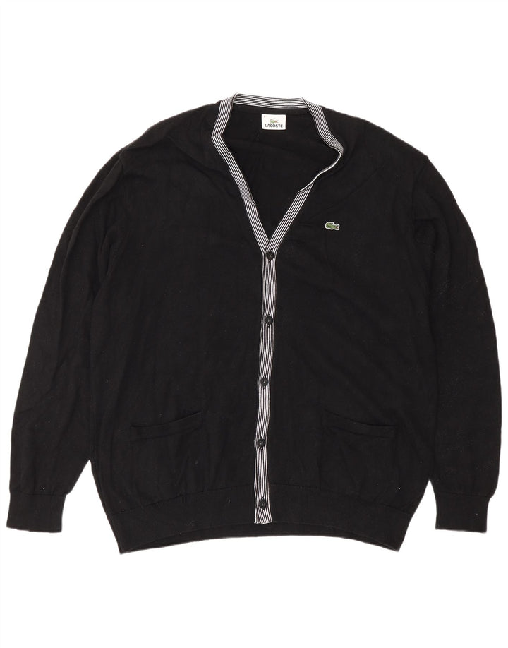 Maglione cardigan da uomo Lacoste taglia 8 2XL cotone nero