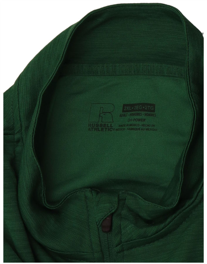 Russell Athletic Maglia da uomo con zip e collo a maniche lunghe 2XL Verde