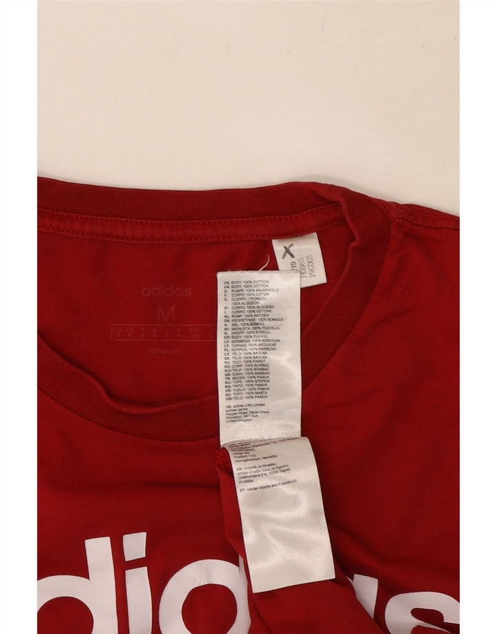 T-shirt grafica da uomo Adidas Top in cotone rosso medio