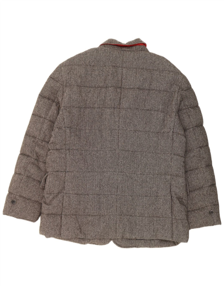 Giacca imbottita da uomo Tommy Hilfiger UK 44 2XL Lana a spina di pesce grigia