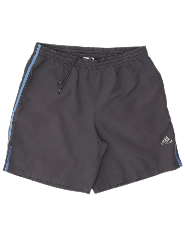 Pantaloncini sportivi Adidas da uomo grandi in poliestere grigio