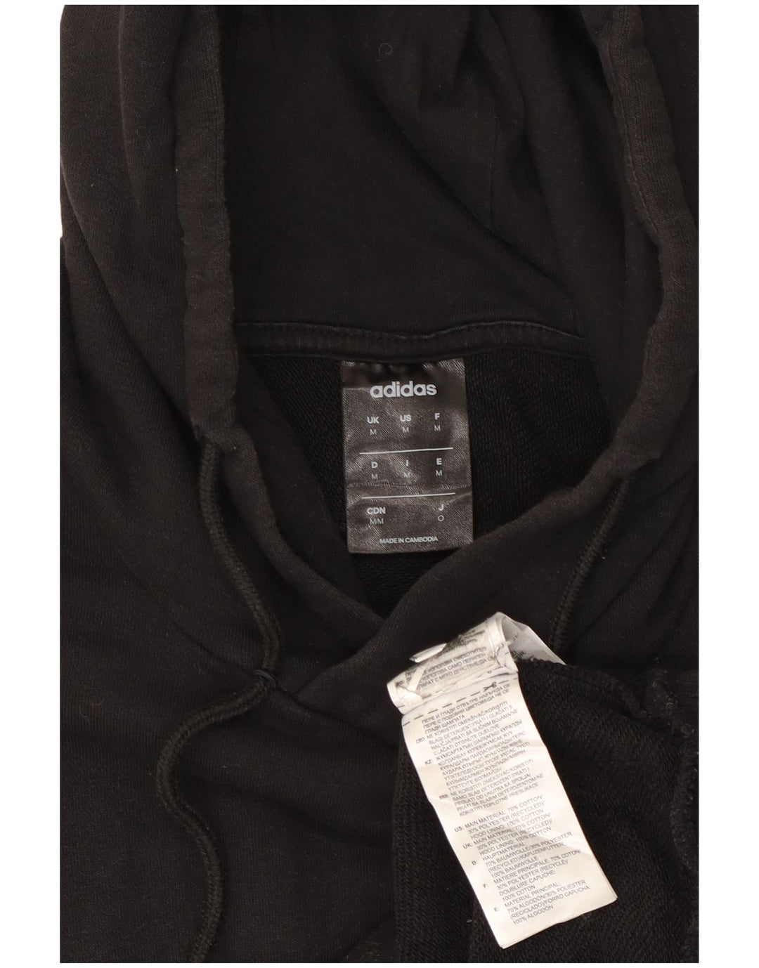 Felpa con cappuccio grafica da uomo Adidas, cotone medio nero