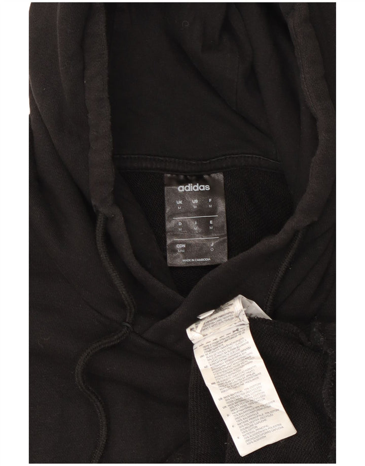 Felpa con cappuccio grafica da uomo Adidas, cotone medio nero