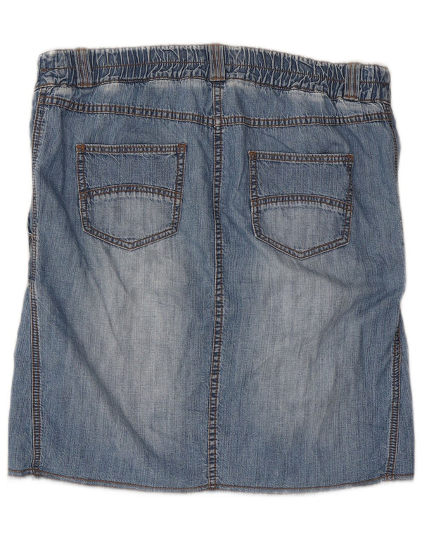 Gonna in denim da donna Benetton piccola W34 in cotone blu