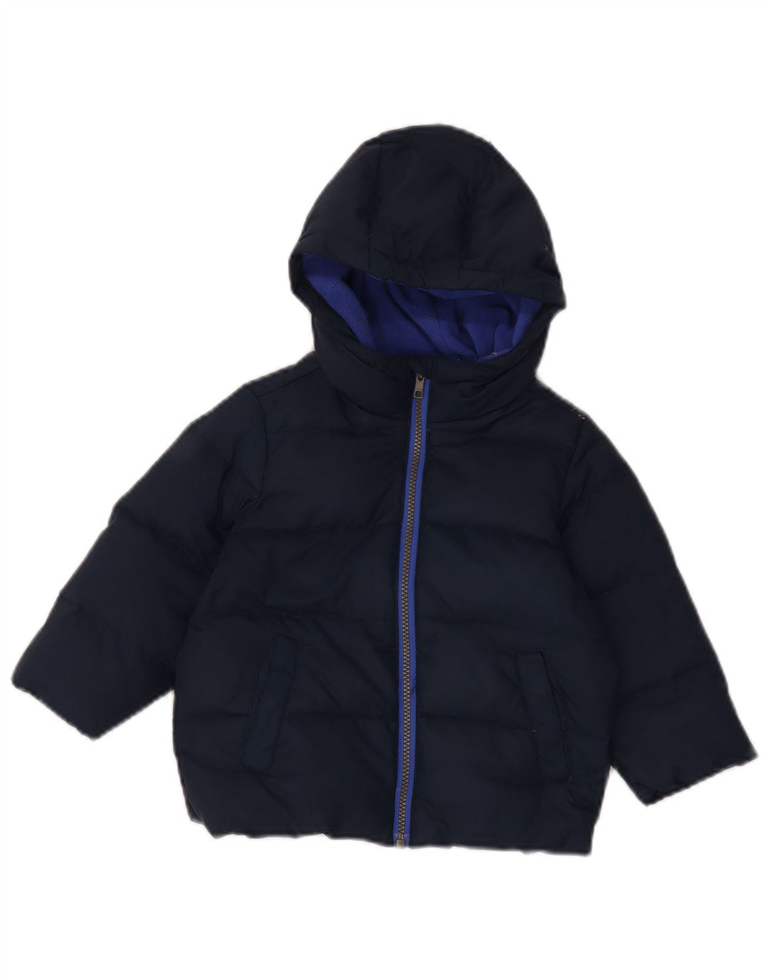 Giacca imbottita con cappuccio grafica da bambino Benetton 5-6 anni blu navy