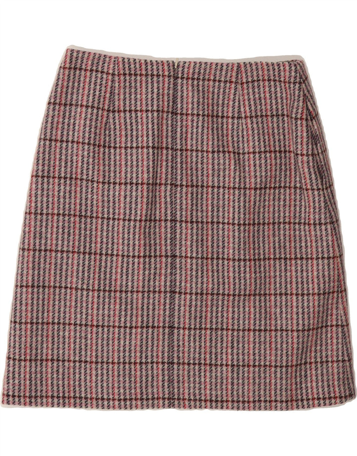 BODEN Gonna a trapezio da donna UK 10 piccola W30 lana a quadri rosa