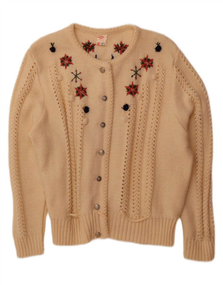 VINTAGE Womens Cardigan Sweater IT 54 2XL Yellow
