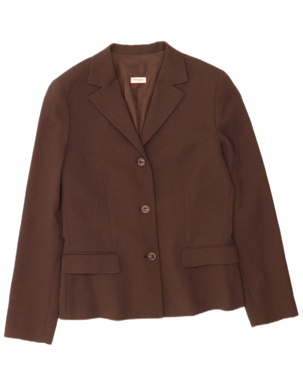 Max & Co. Giacca blazer a 3 bottoni da donna UK 14 Poliestere marrone medio