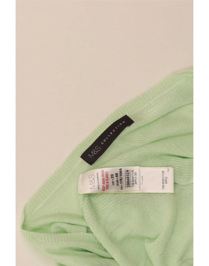 Top tunica oversize a maniche lunghe da donna Marks & Spencer UK 20 2XL Verde