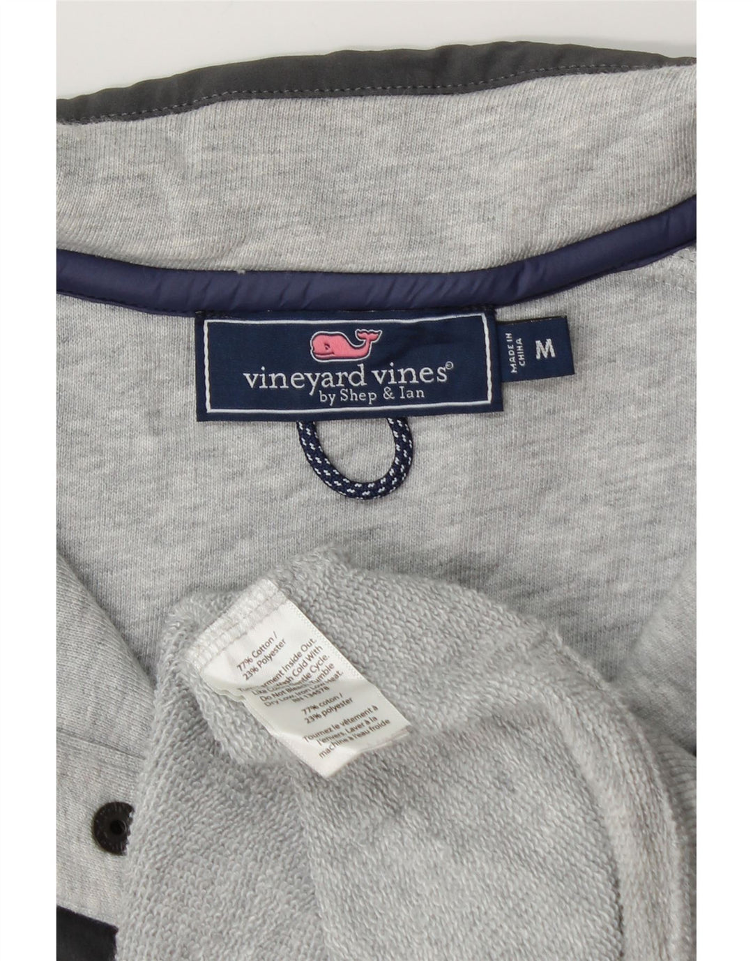 VINEYARD VINES Felpa da uomo ampia vestibilità maglione grigio medio color block