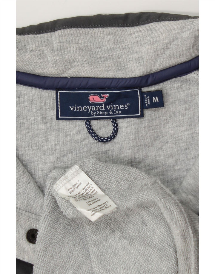 VINEYARD VINES Felpa da uomo ampia vestibilità maglione grigio medio color block