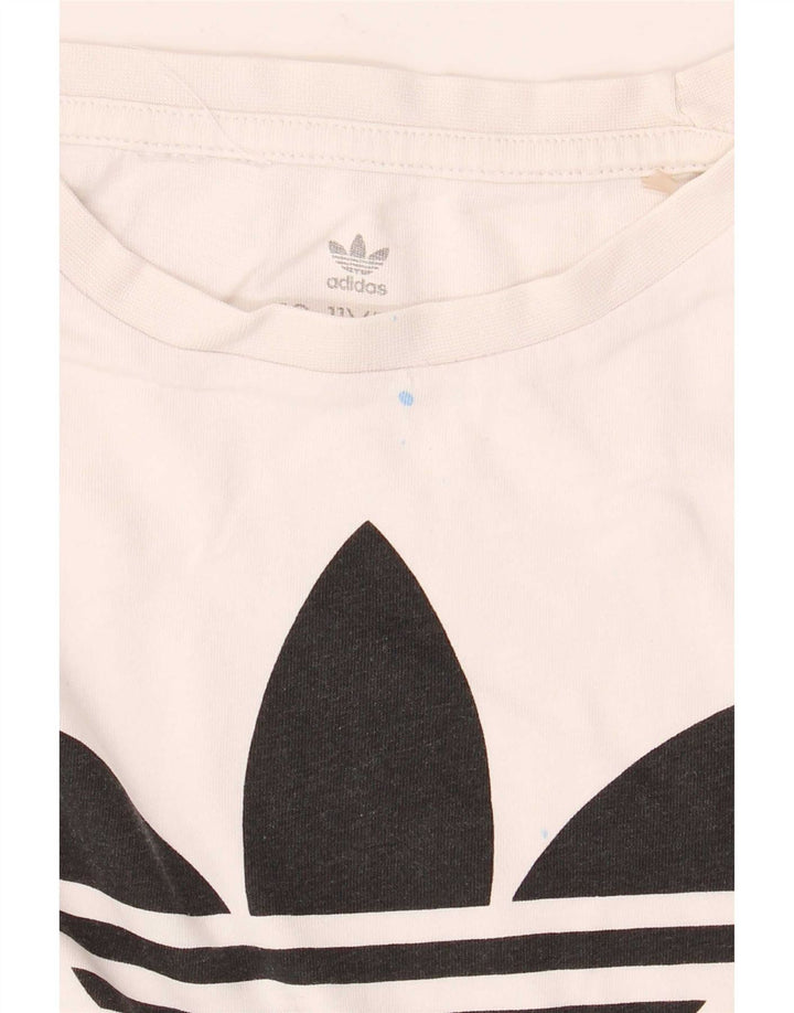 Maglietta grafica Adidas da ragazzo, 10-11 anni, bianca