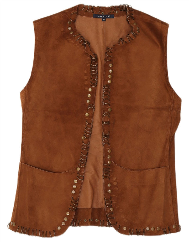 Gilet in pelle da donna Kapalua EU 36 piccolo marrone