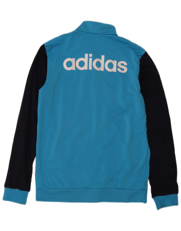 Giacca da ginnastica grafica da uomo Adidas Top Giacca in poliestere color block blu medio