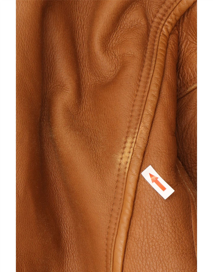 Giubbotto in shearling da uomo Vinci UK 40 grande in pelle marrone