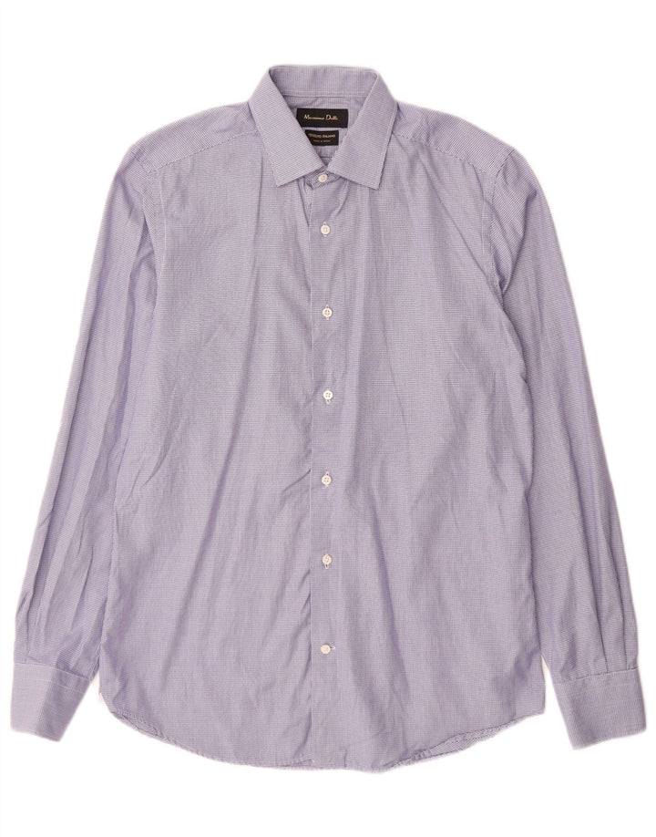 Camicia da uomo Massimo Dutti taglia 38 pied de poule blu medio