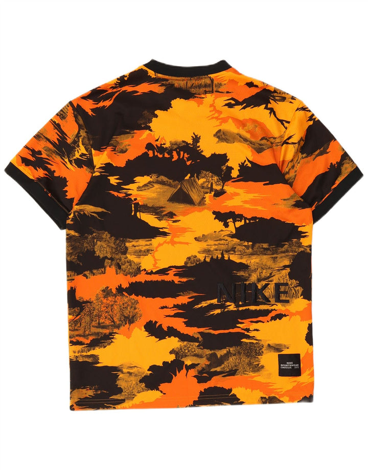 T-shirt Nike da uomo Top Small arancione mimetico in poliestere